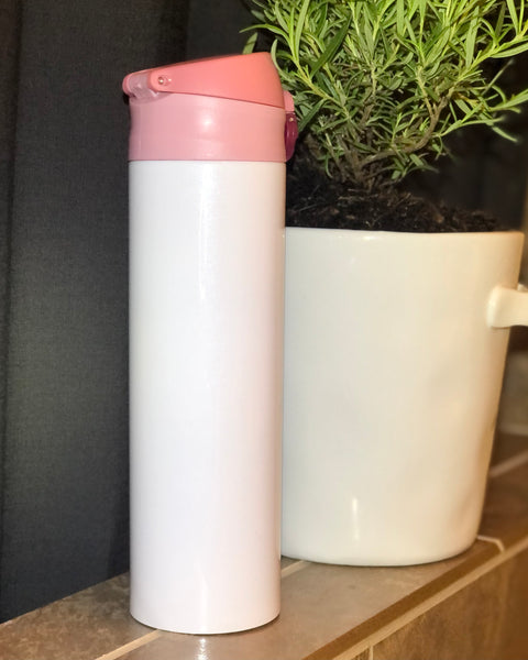 500ml WHITE SUBLIMATION STRAIGHT EDGE THERMOS WATER BOTTLE