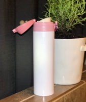 500ml WHITE SUBLIMATION STRAIGHT EDGE THERMOS WATER BOTTLE