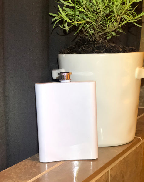 8oz WHITE SUBLIMATION FLASK