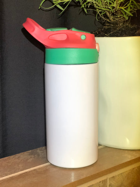 12oz WHITE KIDS' SUBLIMATION WATER BOTTLE WITH FLIP TOP