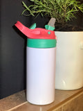 12oz WHITE KIDS' SUBLIMATION WATER BOTTLE WITH FLIP TOP