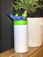 12oz WHITE KIDS' SUBLIMATION WATER BOTTLE WITH FLIP TOP